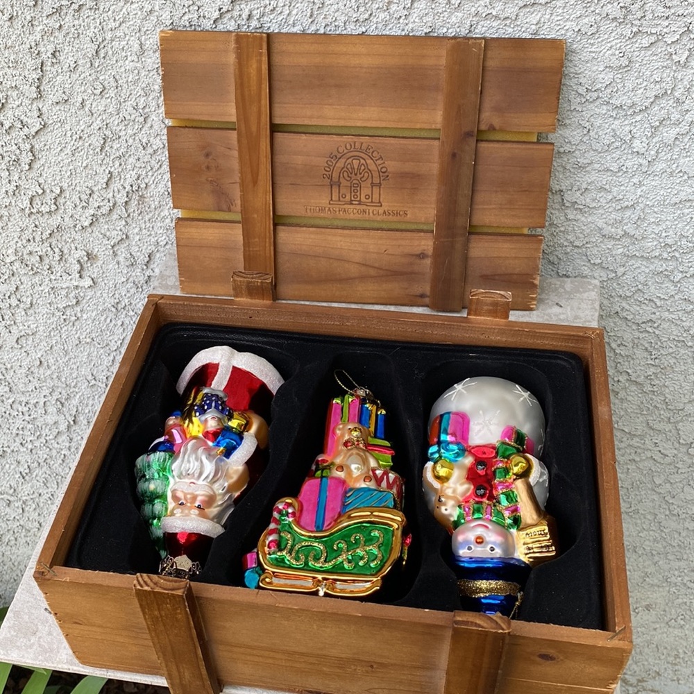 Thomas Pacconi Classics 2005 Collection Glass Xmas Christmas Ornaments Boxed Set